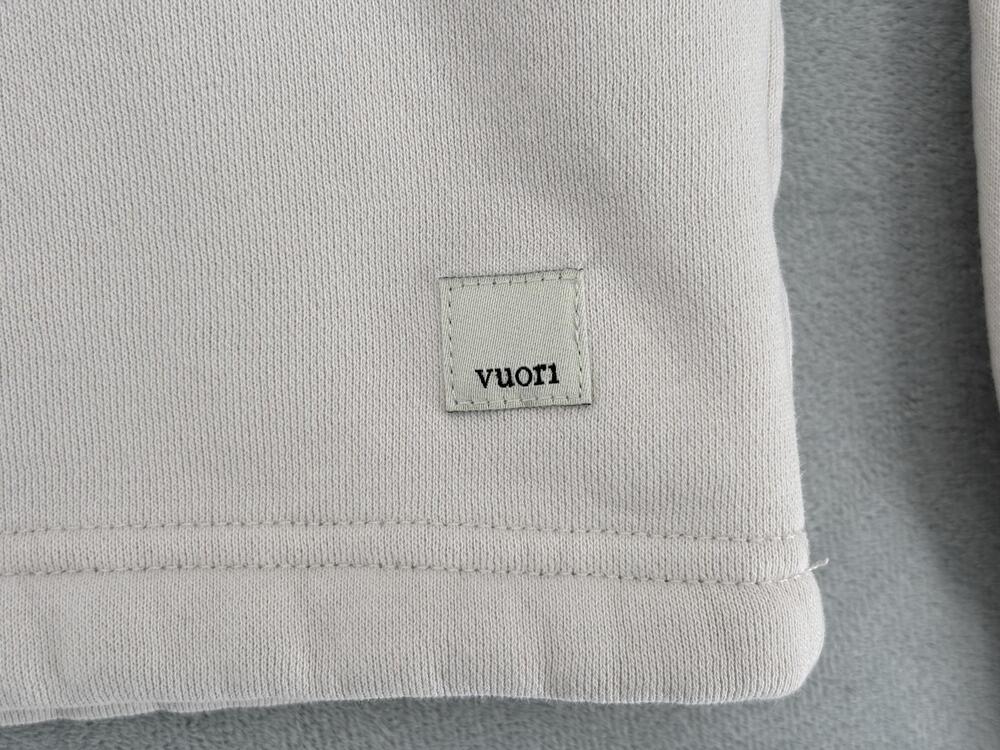 Vuori Sweatshirt Womens L Beige Pullover Fleece Oversized Adjustable Crewneck - Picture 4 of 11